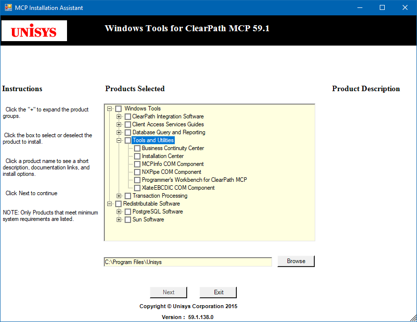 MCP Installation Assistant utility application selection window